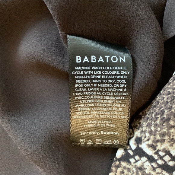 Aritzia Babaton Wrap Dress - snakeskin print with chocolate brown lining - Picture 5 of 7